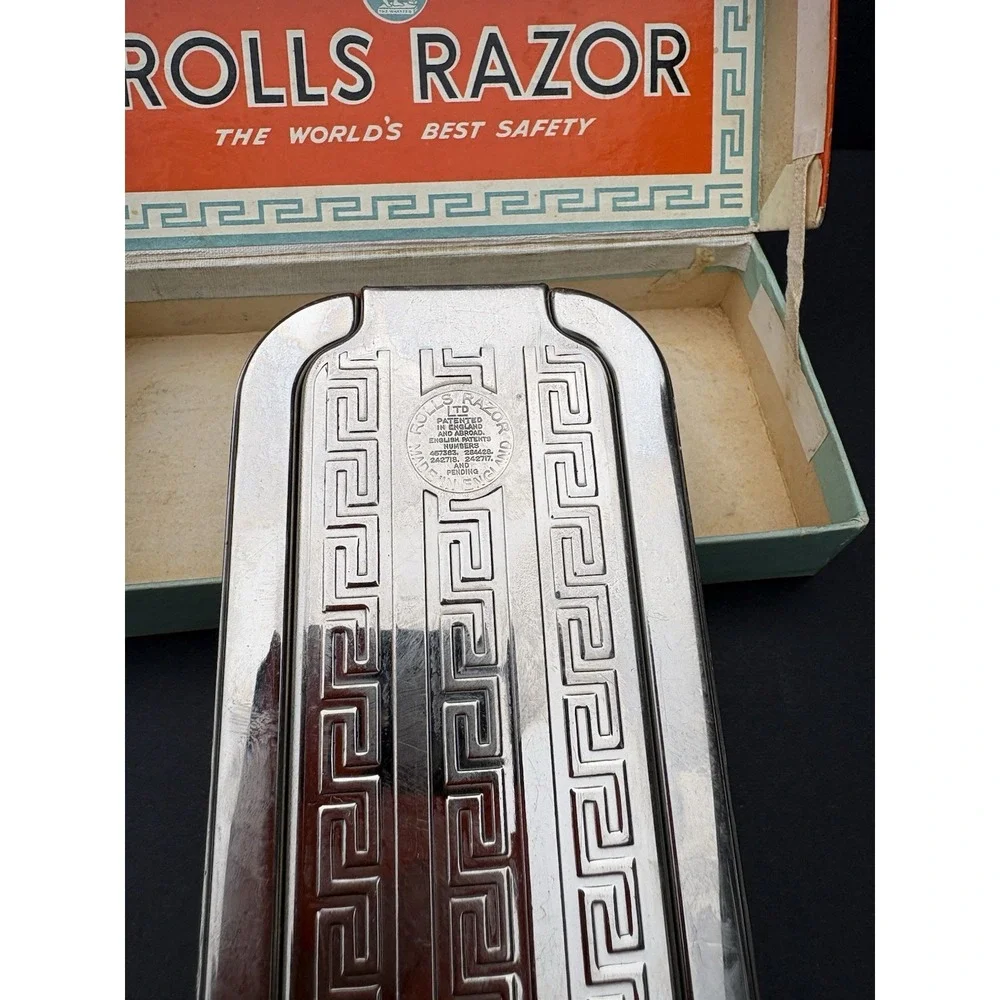 Vintage barber mens Rolls Razor Imperial 2 blade shaver kit original box 1930's